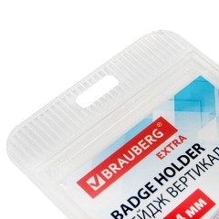 Бейдж вертикальный (85х54 мм), прозрачный, ЗАЩИТА ОТ ВЛАГИ И ПЫЛИ, BRAUBERG EXTRA, 238806 - фото 6