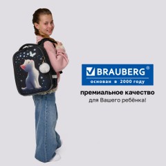 Ранец BRAUBERG PREMIUM, 2 отделения, с брелоком, "Белый котенок", СВЕТЯЩИЙСЯ, 38х29х16 см, 274392 - фото 24