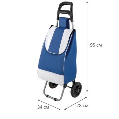 Сумка-тележка хозяйственная 95x34x28 см, объем 34 л, до 30 кг, Оксфорд 600D, синяя, BOOMHOUSE (БУМХАУС), 701404 - фото 10