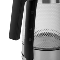 Чайник электрический SONNEN KT-1809, 1,8л, 2200 Вт, термостойкое стекло текстура ромб, внутренняя подсветка синяя, нержавеющая сталь, 455142 - фото 6