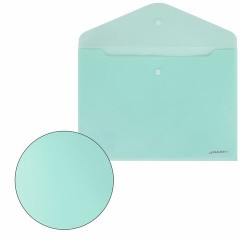 Папка-конверт с кнопкой А4, КОМПЛЕКТ 5 шт., пастельные цвета ассорти, BRAUBERG "PASTEL", 0,18 мм, 272866 - фото 8