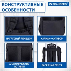 Рюкзак BRAUBERG FUNCTIONAL с отделением для ноутбука, 2 отделения, USB-порт, Solid, 46х31х15 см, 272575 Рюкзак BRAUBERG FUNCTIONAL с отделением для ноутбука, 2 отделения, USB-порт, Solid, 46х31х15 см, 272575 - фото 18