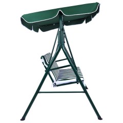 Качели садовые NOSTRESS (НОСТРЕСС) RELAX SC-001, 2 места, Ш140хГ110хВ153 см, мягкое сиденье, зеленый/белый, 680050 - фото 4