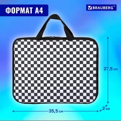 Папка на молнии с ручками BRAUBERG А4, 1 отделение, полиэстер, 20 мм, "Black and White", 272172 Папка на молнии с ручками BRAUBERG А4, 1 отделение, полиэстер, 20 мм, "Black and White", 272172 - фото 12