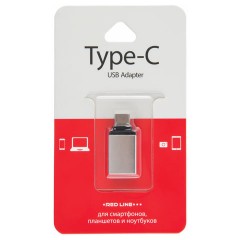 Переходник USB-TypeC RED LINE, F-M, для подключения портативных устройств, OTG, серый, УТ000012622 Переходник USB-TypeC RED LINE, F-M, для подключения портативных устройств, OTG, серый, УТ000012622 - фото 4