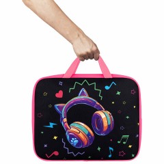 Папка на молнии с ручками BRAUBERG А4, 1 отделение, полиэстер, 80 мм, "Headphones", 273302 - фото 7