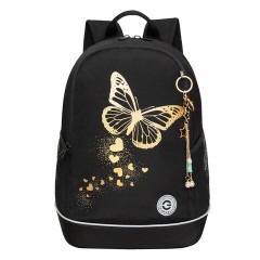 Рюкзак GRIZZLY школьный, анатомическая спинка, 2 отделения, для девочек, "GOLDEN BUTTERFLY", 38х28х18 см, RG-463-5/1 Рюкзак GRIZZLY школьный, анатомическая спинка, 2 отделения, для девочек, "GOLDEN BUTTERFLY", 38х28х18 см, RG-463-5/1 - фото 2