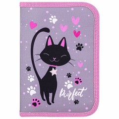 Пенал BRAUBERG, 1 отделение, 2 откидные планки, полиэстер, 21х14 см, "Elegant cat", 271514 Пенал BRAUBERG, 1 отделение, 2 откидные планки, полиэстер, 21х14 см, "Elegant cat", 271514 - фото 2