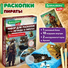 Набор для раскопок "Легенды о пиратах" 16х23 см, инструменты, BRAUBERG KIDS, 665938 - фото 11