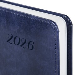 Ежедневник датированный 2026 А5 138x213 мм, BRAUBERG "Legend", под кожу, застежка, синий, 117067 - фото 3