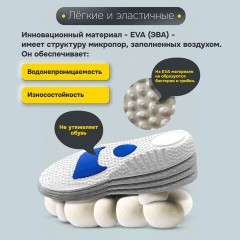 Стельки для обуви с АМОРТИЗИРУЮЩИМИ ВСТАВКАМИ, материал EVA, размер RU 34-39 / EU 35-40, с линиями выреза, SHEGRA (ШЕГРА), 700752 - фото 12