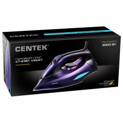 Утюг CENTEK CT-2361, 3000 Вт, керамическое покрытие, антикапля, антинакипь, фиолетовый, CT-2361 VIOLET Утюг CENTEK CT-2361, 3000 Вт, керамическое покрытие, антикапля, антинакипь, фиолетовый, CT-2361 VIOLET - фото 6