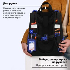 Ранец BRAUBERG PREMIUM, 2 отделения, с брелоком, "Звезда ралли", объемный дизайн, 38х29х16 см, 274394 - фото 21