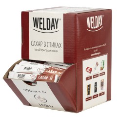 Сахар порционный OFFICE-BOX WELDAY (ВЭЛДЭЙ) в стиках по 5 г, 200 штук, 1 кг, 624095