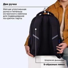 Рюкзак BRAUBERG OPTIMA, 2 отделения, с брелоком, "Держись подальше", СВЕТЯЩИЙСЯ, 36х27х18 см, 271361 - фото 21