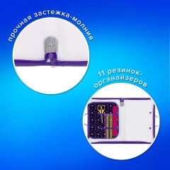 Папка для труда на молнии с ручками ПИФАГОР А4, 1 отделение, пластик, органайзер, "Bubble tea", 273387 - фото 11
