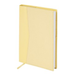 Ежедневник недатированный В6 130х185 мм BRAUBERG "Glam", под кожу, 160 л., желтый, 116222