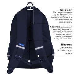 Рюкзак BRAUBERG INTENT, 2 отделения, 4 кармана, "Navy blue", 39х27х14 см, 273113 Рюкзак BRAUBERG INTENT, 2 отделения, 4 кармана, "Navy blue", 39х27х14 см, 273113 - фото 19
