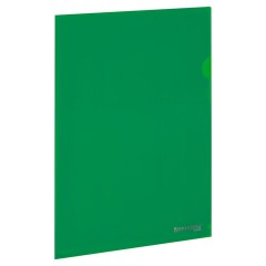 Папка-уголок прозрачная А4 BRAUBERG UNIVERSAL, зеленая, 0,10 мм, со штрихкодом, 273048