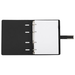 Тетрадь на кольцах А5, 180х220 мм, 120 л., под кожу soft-touch, застежка, BRAUBERG SHADE, черный, 405246 - фото 6