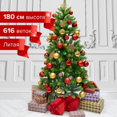 Ель новогодняя искусственная "Premium" 180 см, литой ПЭТ, зеленая, ЗОЛОТАЯ СКАЗКА, 591311 Ель новогодняя искусственная "Premium" 180 см, литой ПЭТ, зеленая, ЗОЛОТАЯ СКАЗКА, 591311 - фото 8