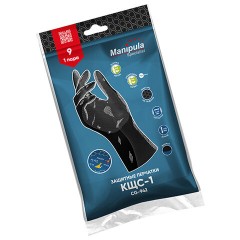 Перчатки латексные MANIPULA "КЩС-1", двухслойные, размер 9, L (большой), черные, L-U-03/CG-942 - фото 2