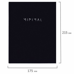 Тетрадь на кольцах А5 175х215 мм, 120 л., твердый картон, клетка, BRAUBERG "Minimal black", 404713 - фото 2