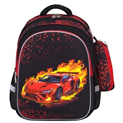 Рюкзак BRAUBERG KIDS MIND с пеналом в комплекте, 2 отделения, "Fiery Road", 40х28х18 см, 273177 Рюкзак BRAUBERG KIDS MIND с пеналом в комплекте, 2 отделения, "Fiery Road", 40х28х18 см, 273177 - фото 2