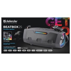 Колонка портативная DEFENDER Beatbox 25, 25 Вт, 3000 мАч, Bluetooth, FM, Type-C, черная, 65325 - фото 18