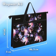 Папка для рисунков и чертежей с ручками BRAUBERG А3, пластик, молния сверху, "Butterflies", 273412 Папка для рисунков и чертежей с ручками BRAUBERG А3, пластик, молния сверху, "Butterflies", 273412 - фото 9