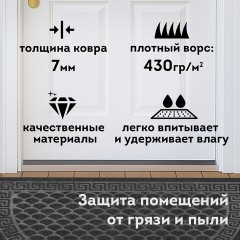 Коврик придверный 60х90 см, СЕРЫЙ, грязезащитный, 430 г/м2, ПОЛУКРУГ, фактурный рисунок ЧЕШУЙКИ, ЛЮБАША, 701052 Коврик придверный 60х90 см, СЕРЫЙ, грязезащитный, 430 г/м2, ПОЛУКРУГ, фактурный рисунок ЧЕШУЙКИ, ЛЮБАША, 701052 - фото 9