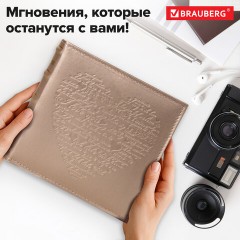 Фотоальбом BRAUBERG "I love you" на 200 фото 10х15 см, под кожу, бумажные страницы, переплет, бокс, 391175 - фото 20