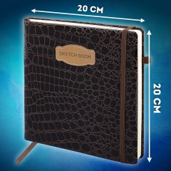Скетчбук, слоновая кость 140 г/м2, 200х200 мм, 80 л., КОЖЗАМ, резинка, BRAUBERG ART CLASSIC, CROCO, коричневый, 116473 Скетчбук, слоновая кость 140 г/м2, 200х200 мм, 80 л., КОЖЗАМ, резинка, BRAUBERG ART CLASSIC, CROCO, коричневый, 116473 - фото 11