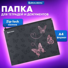 Папка для тетрадей BRAUBERG А4, 1 отделение, пластик, на zip-lock-молнии, "Neon butterflies", 272103 Папка для тетрадей BRAUBERG А4, 1 отделение, пластик, на zip-lock-молнии, "Neon butterflies", 272103 - фото 6