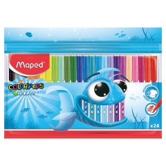 Фломастеры MAPED (Франция) "Color'Peps Ocean", 24 цвета, смываемые, вентилируемый колпачок, 845722 - фото 7
