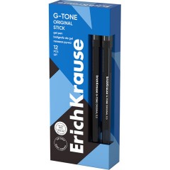 Ручка гелевая ERICH KRAUSE "G-Tone", ЧЕРНАЯ, корпус тонированный черный, узел 0,5 мм, линия письма 0,4 мм, 17810 - фото 3