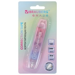 Корректирующая лента двусторонняя BRAUBERG "GRADE PASTEL", 5 мм x 10 м, корпус ассорти, блистер, 273025 - фото 12