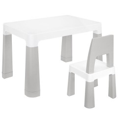 Стол детский + стул BRABIX KIDS CS-003, 2-7 лет, пластик белый + серый, 533292 - фото 2