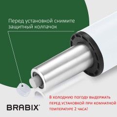 Газлифт BRABIX A-100 короткий, белый, В КОРОБЕ, в открытом виде 346 мм, d 50 мм, класс 2, 533079 - фото 8