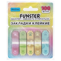 Закладки клейкие Z-сложения FUNSTER (ФАНСТЕР) "Лапки собак", 45х12 мм, 100 шт. (5 цветов х 20 листов), в диспенсере, 116693 - фото 6