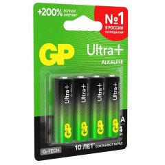 Батарейки КОМПЛЕКТ 4 шт., GP Ultra Plus G-Tech, AA (LR6), алкалиновые, пальчиковые, 15AUPA21-2CRSB4 - фото 10