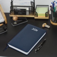 Ежедневник датированный 2026, А5, 138x213 мм, BRAUBERG "Profile", балакрон, синий, 117073 - фото 5