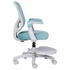 Кресло детское с подставкой для ног BRABIX "Sky MG-206", велюр, голубое, 533155 - фото 6