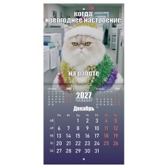 Календарь настенный перекидной 2027 г., BRAUBERG, 12 листов, 21,4х42,8 см, МИНИ, "Vibe meme", 118438 - фото 15