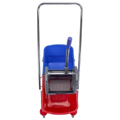 Тележка уборочная BRABIX, 2 съемных ведра 25 л, механический отжим, металлический каркас, 601499 - фото 7