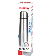 Термос LAIMA классический с узким горлом, 1 л, нержавеющая сталь, 601414 - фото 3