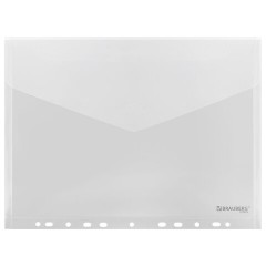 Папка-конверт с перфорацией А4, BRAUBERG "UNIVERSAL", КОМПЛЕКТ 10 шт., прозрачная, 0,15 мм, 273078 - фото 3