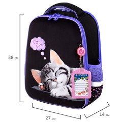 Ранец BRAUBERG FIT, 2 отделения, Sleeping kitten, велюровая панель, 38х27х14 см, 273107 Ранец BRAUBERG FIT, 2 отделения, Sleeping kitten, велюровая панель, 38х27х14 см, 273107 - фото 12