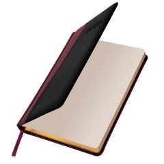 Ежедневник датированный 2026, А5, 138x213 мм, BRAUBERG "Cayman", под кожу, бордовый/черный, 117046 - фото 4