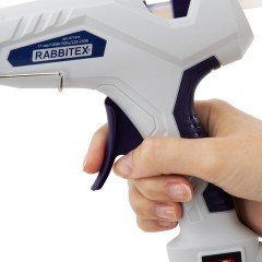 Клеевой пистолет 100 Вт, 11 мм (предохранитель, антикапля), НА ПОДСТАВКЕ, 10 стержней, RABBITEX (РАББИТЕКС), 671476 - фото 4